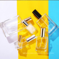 50ml Transparent square glass perfume bottles with sprayer